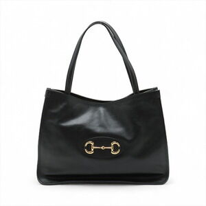 Gucci Horsebit Leather Tote Bag Black